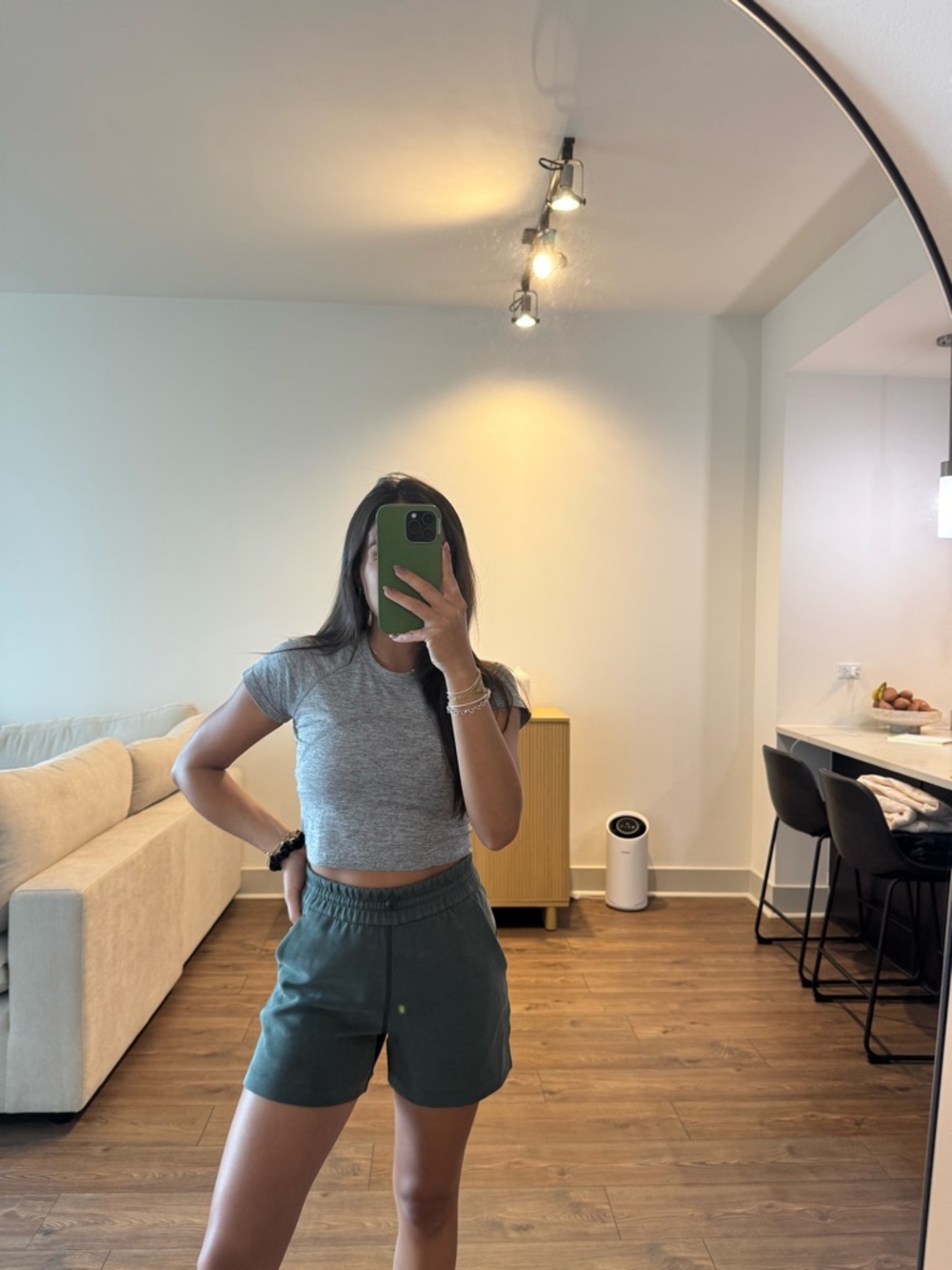 lululemon athletica Olive Green Elastic-Waist Athletic Shorts - Picture 4 of 5